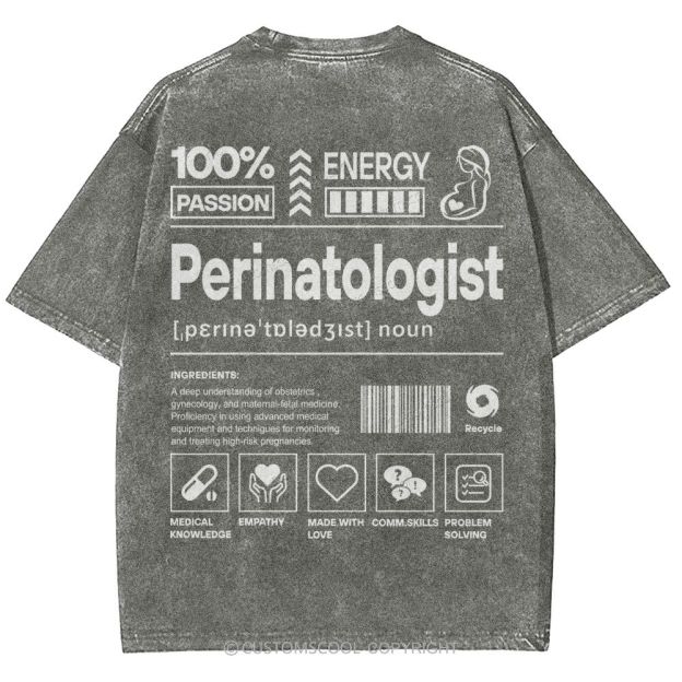 Perinatologist Unisex Fit Washed T-Shirt Customscool