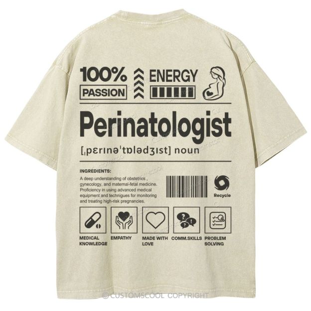 Perinatologist Unisex Fit Washed T-Shirt Customscool