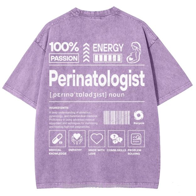 Perinatologist Unisex Fit Washed T-Shirt Customscool