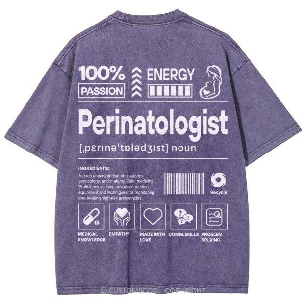 Perinatologist Unisex Fit Washed T-Shirt Customscool
