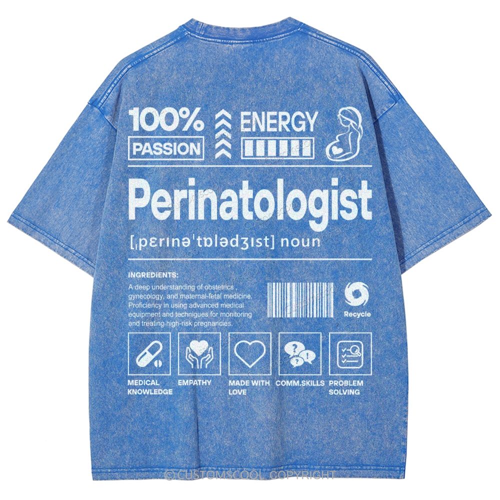 Perinatologist Unisex Fit Washed T-Shirt Customscool