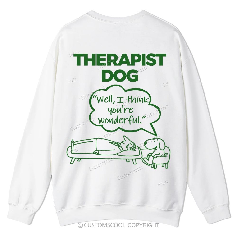 Therapist Dog Casual Crewneck Sweatshirt