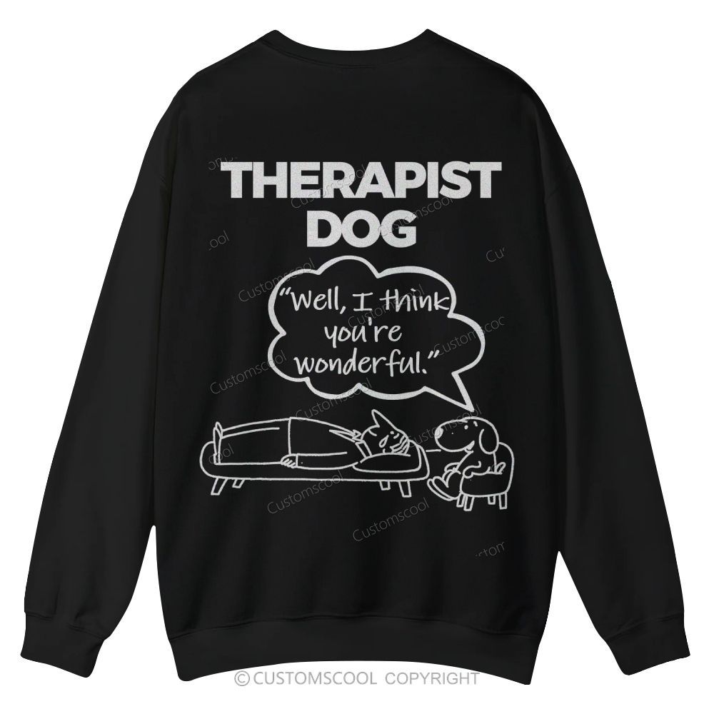 Therapist Dog Casual Crewneck Sweatshirt