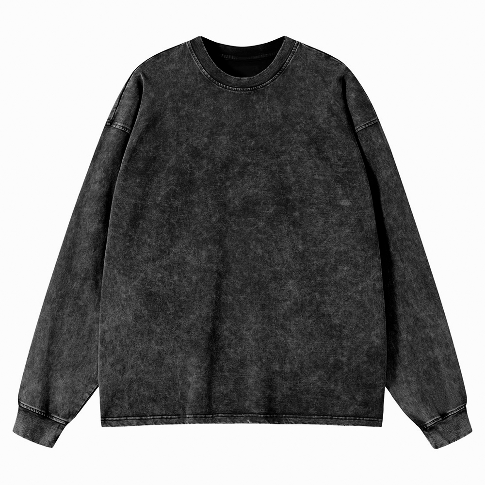 Cycling & Coffee Club Unisex Casual Washed Long-Sleeved T-Shirt