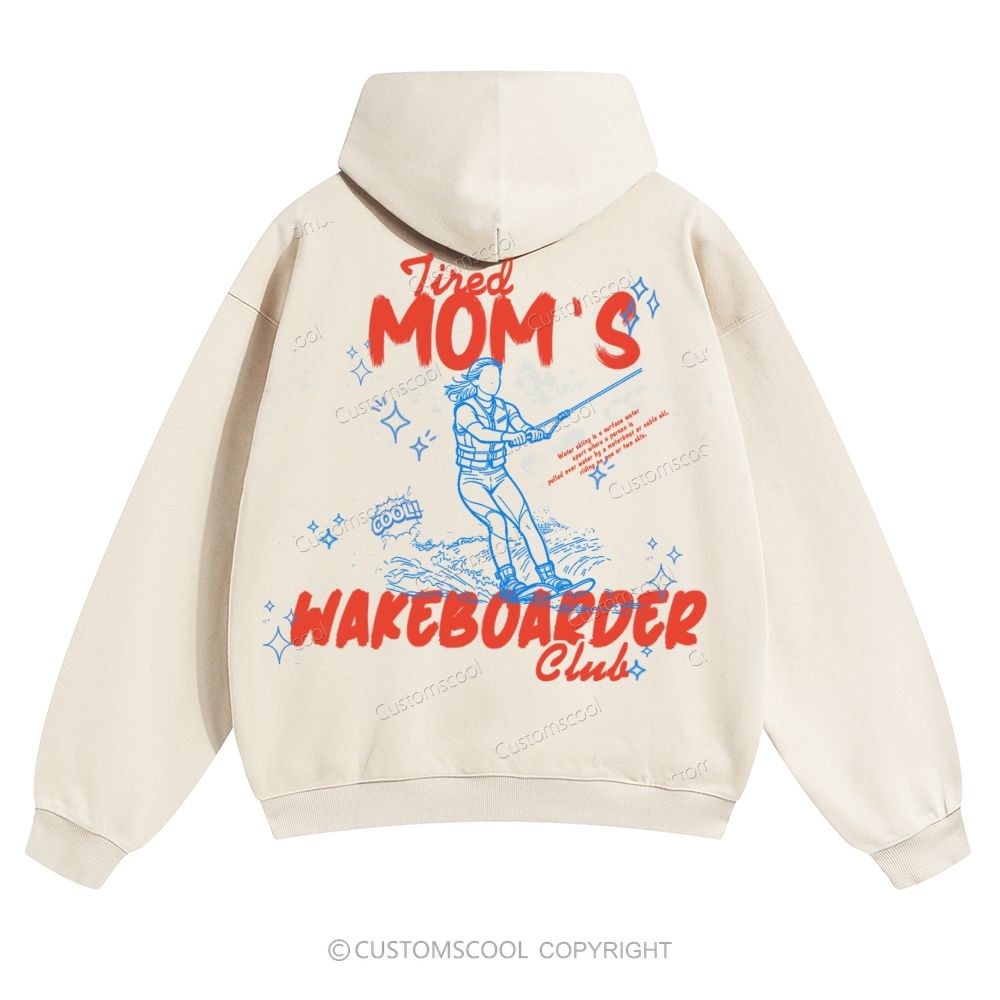 Tired Mom's Wake boarder Club Solid Color Hoodie