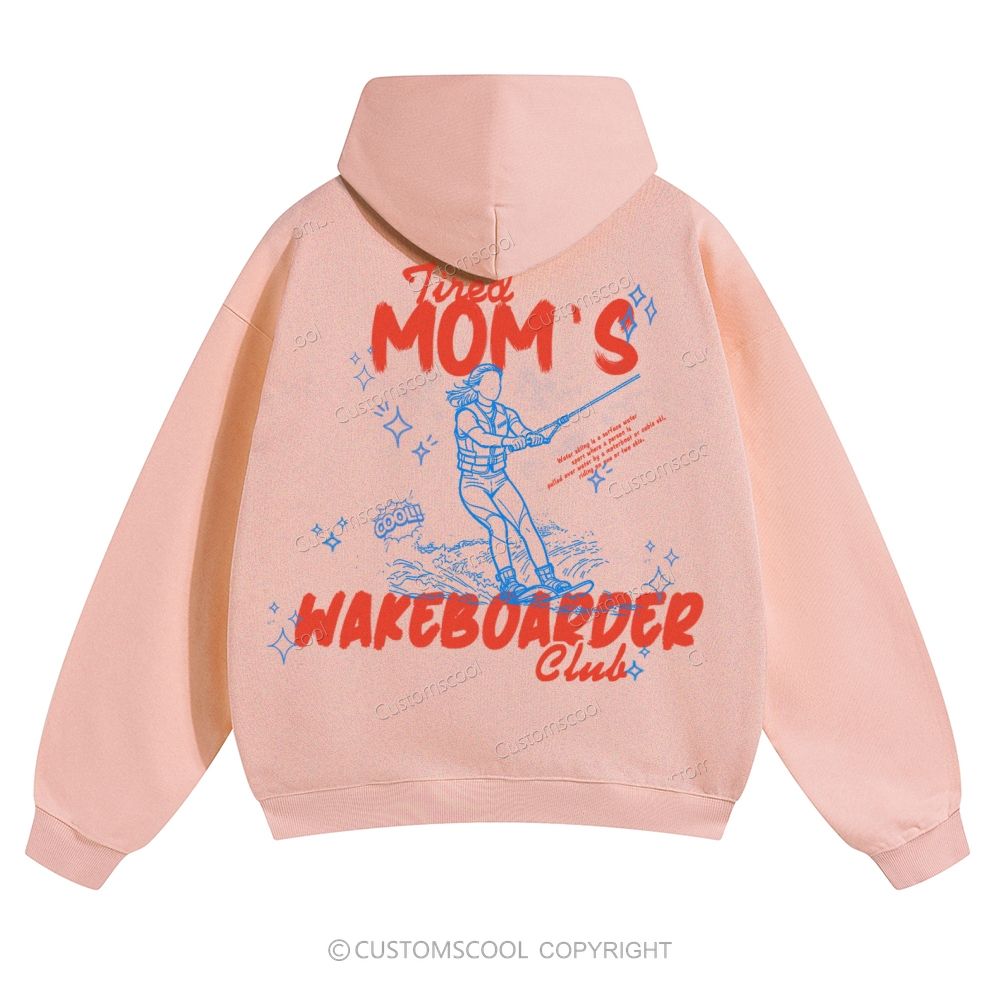Tired Mom's Wake boarder Club Solid Color Hoodie