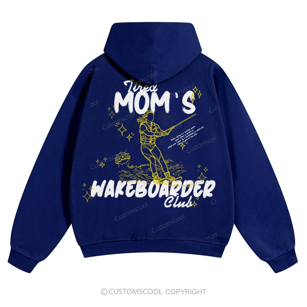 Tired Mom's Wake boarder Club Solid Color Hoodie