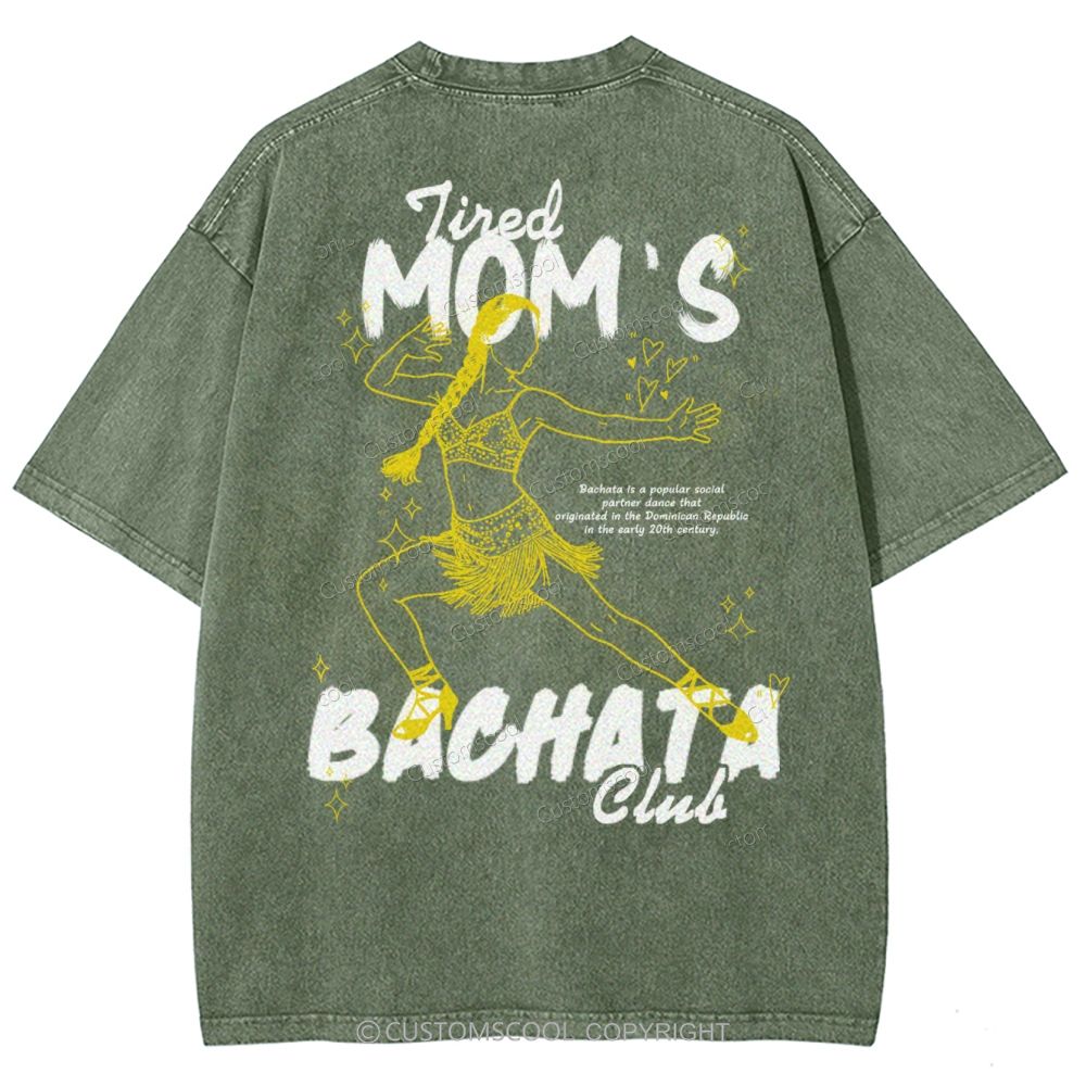 Tired Mom's Bachata Club Unisex Fit Washed T-Shirt