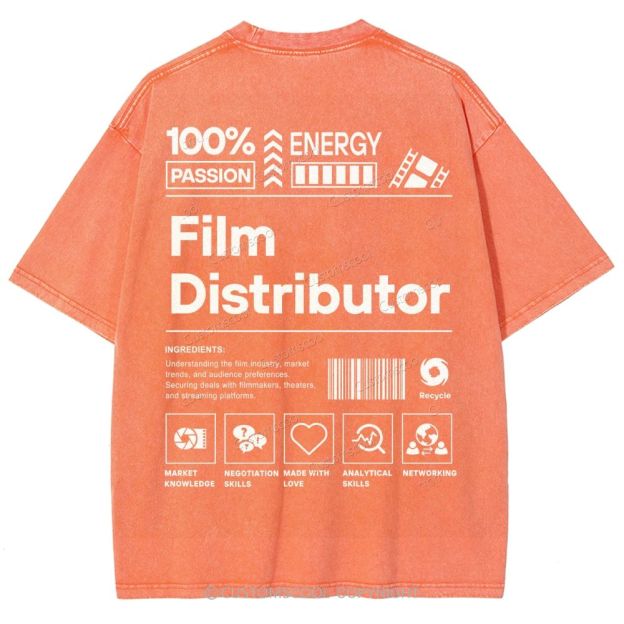 Film Distributor  Unisex Fit Washed T-Shirt Customscool