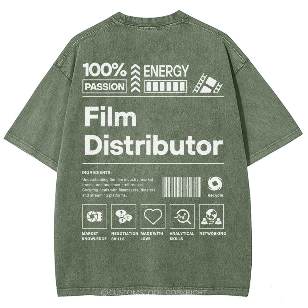 Film Distributor  Unisex Fit Washed T-Shirt Customscool