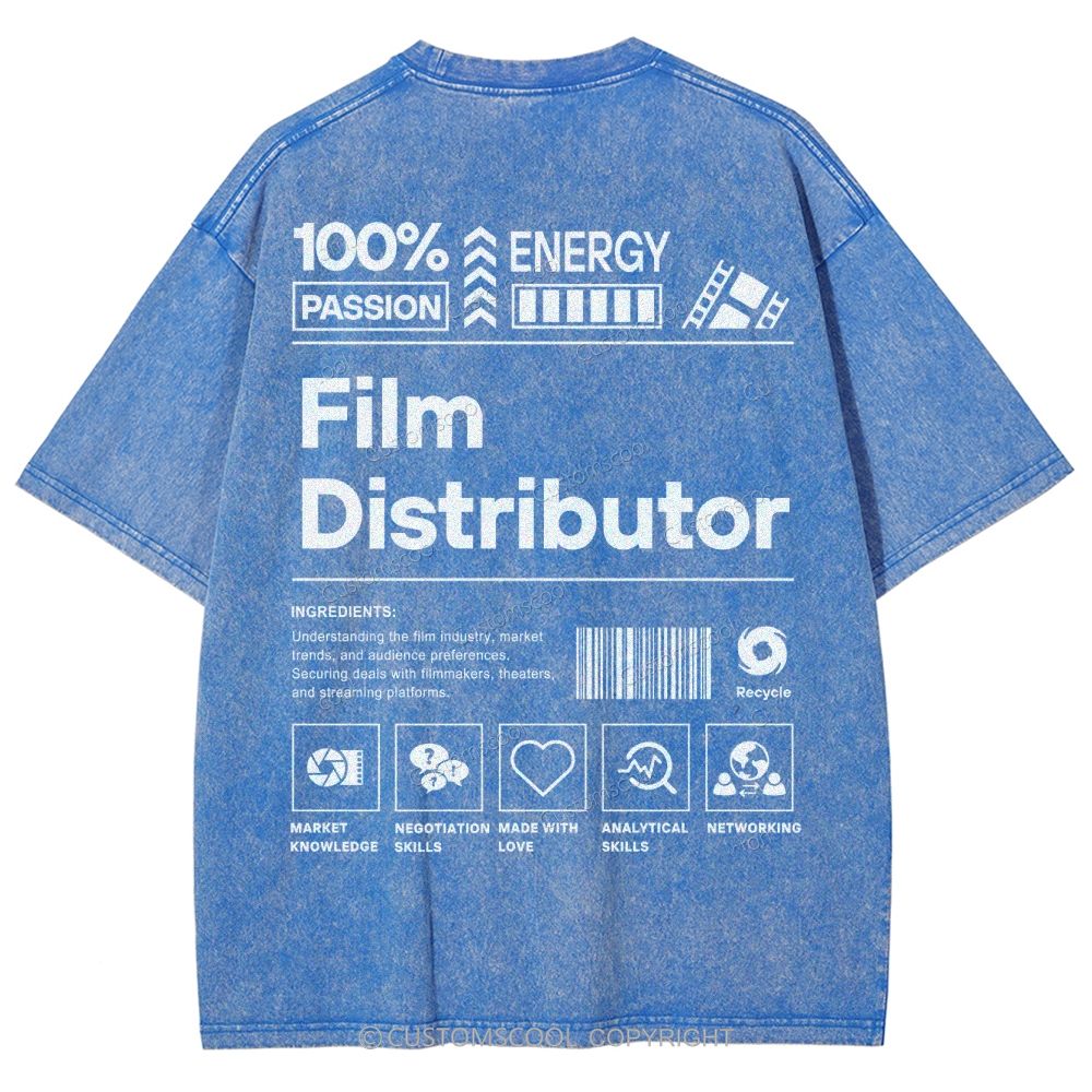 Film Distributor  Unisex Fit Washed T-Shirt Customscool