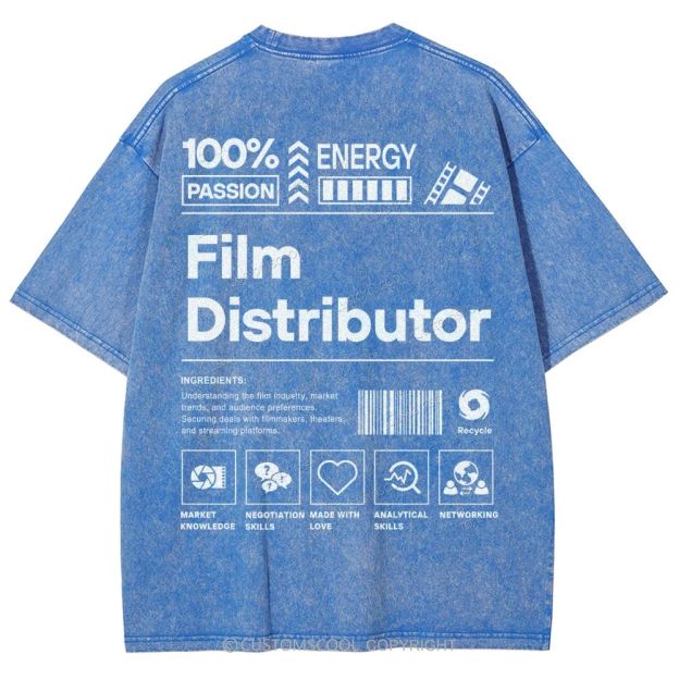 Film Distributor  Unisex Fit Washed T-Shirt Customscool