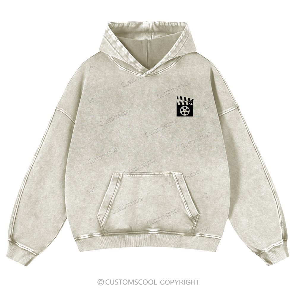 Film Editor Casual Washed Hoodie Customscool