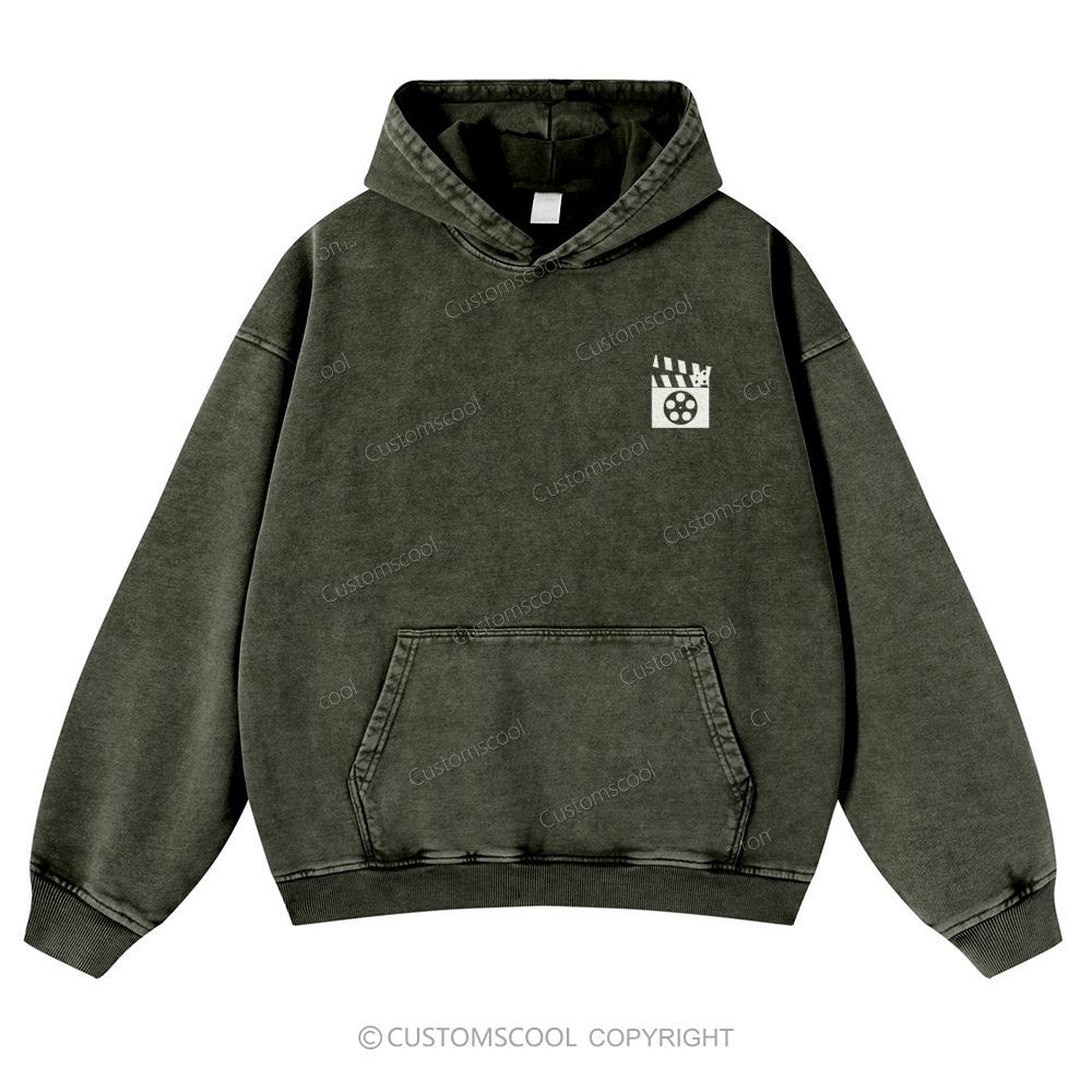 Film Editor Casual Washed Hoodie Customscool