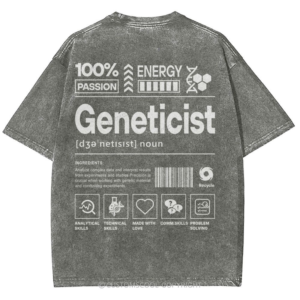 Geneticist Unisex Fit Washed T-Shirt Customscool