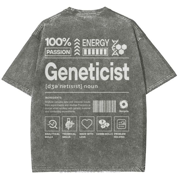 Geneticist Unisex Fit Washed T-Shirt Customscool