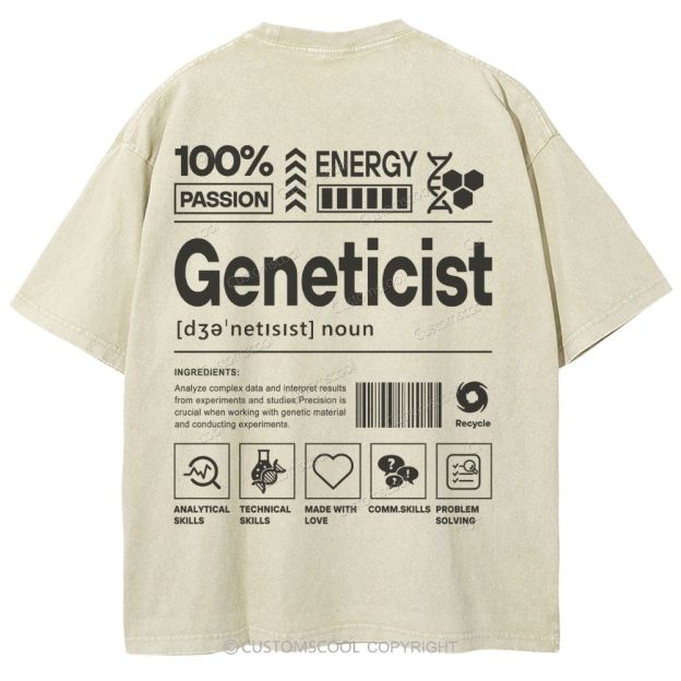 Geneticist Unisex Fit Washed T-Shirt Customscool