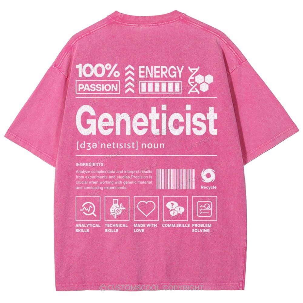 Geneticist Unisex Fit Washed T-Shirt Customscool