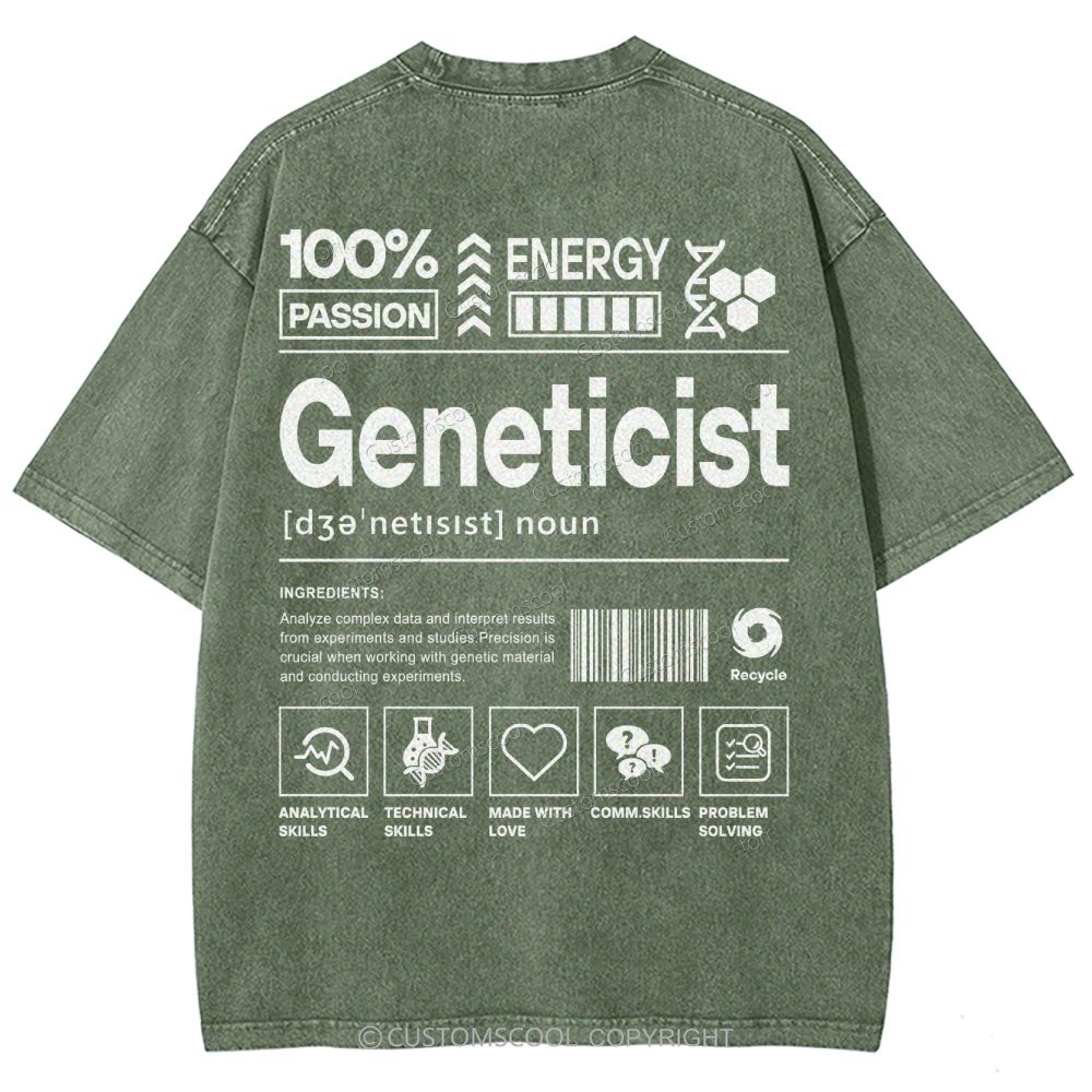 Geneticist Unisex Fit Washed T-Shirt Customscool