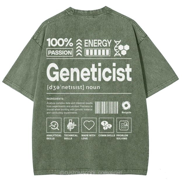Geneticist Unisex Fit Washed T-Shirt Customscool