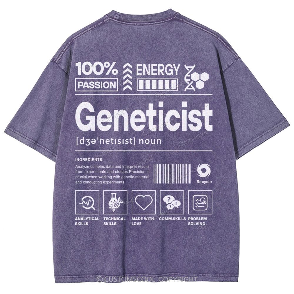 Geneticist Unisex Fit Washed T-Shirt Customscool