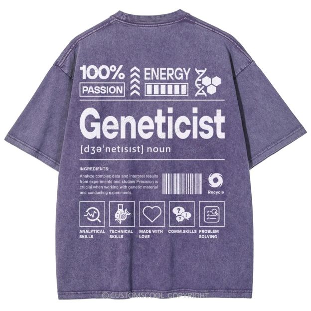 Geneticist Unisex Fit Washed T-Shirt Customscool