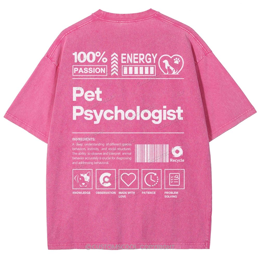 Pet Psychologist Unisex Fit Washed T-Shirt Customscool