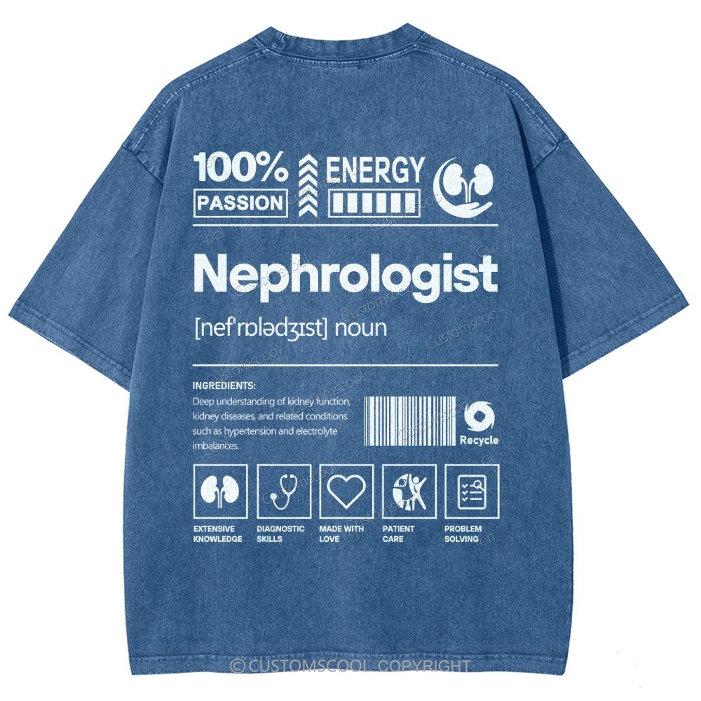 Nephrologist Unisex Fit Washed T-Shirt Customscool