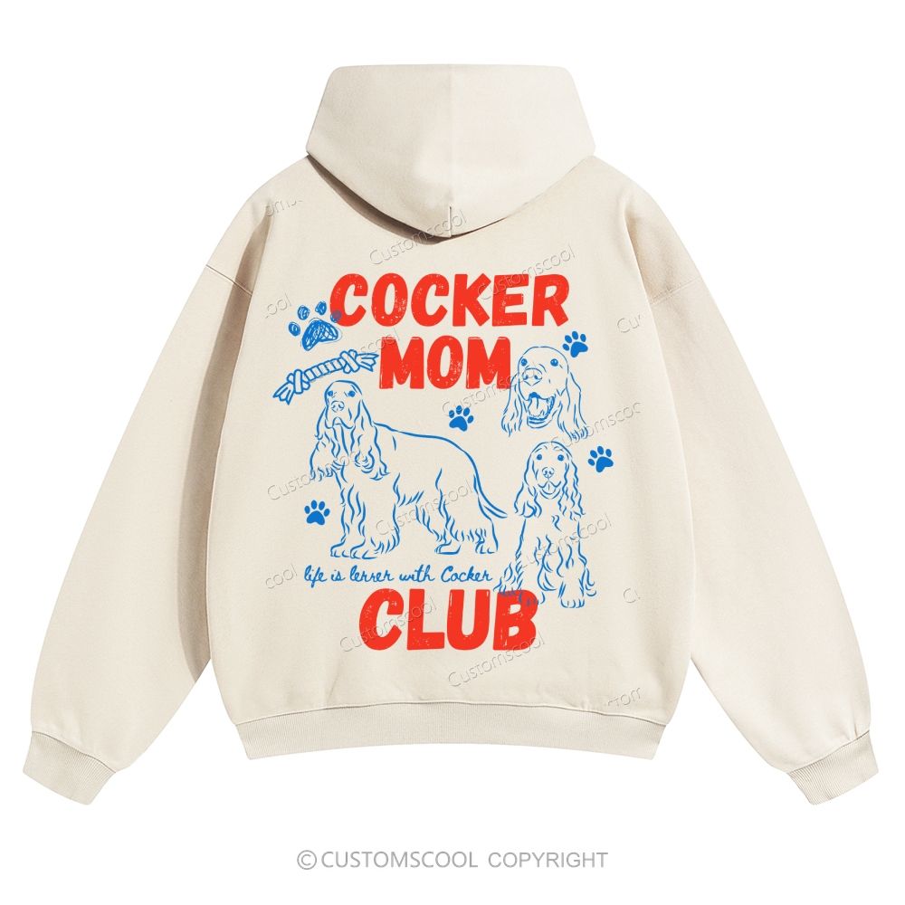 Cocker Mom Club Solid Color Hoodie