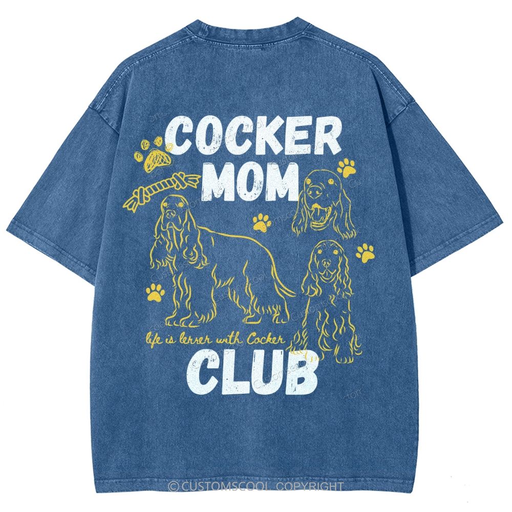 Cocker Mom Club Unisex Fit Washed T-Shirt