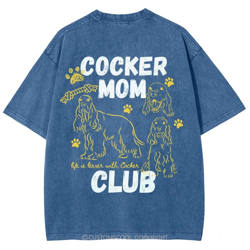 Cocker Mom Club Unisex Fit Washed T-Shirt