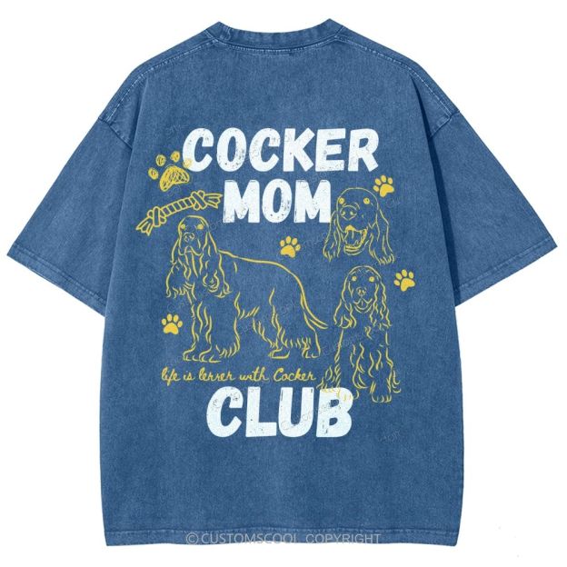 Cocker Mom Club Unisex Fit Washed T-Shirt
