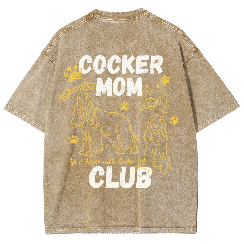 Cocker Mom Club Unisex Fit Washed T-Shirt