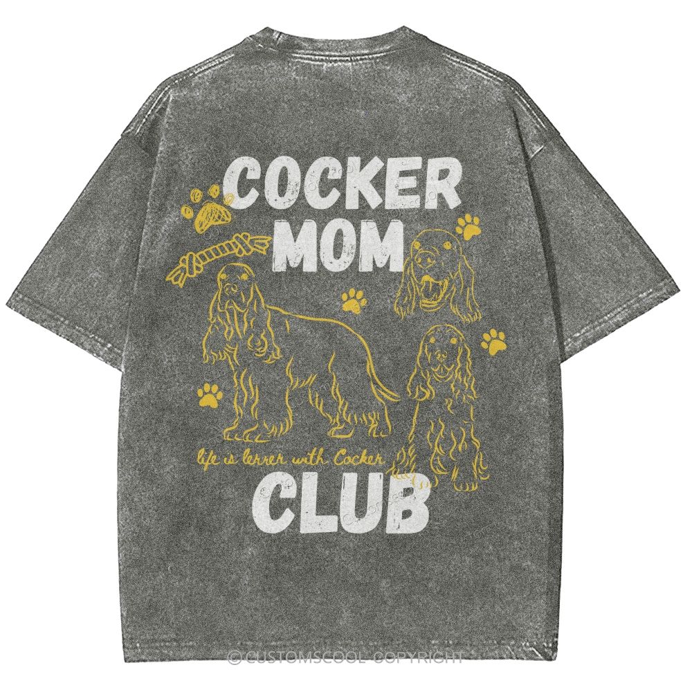 Cocker Mom Club Unisex Fit Washed T-Shirt