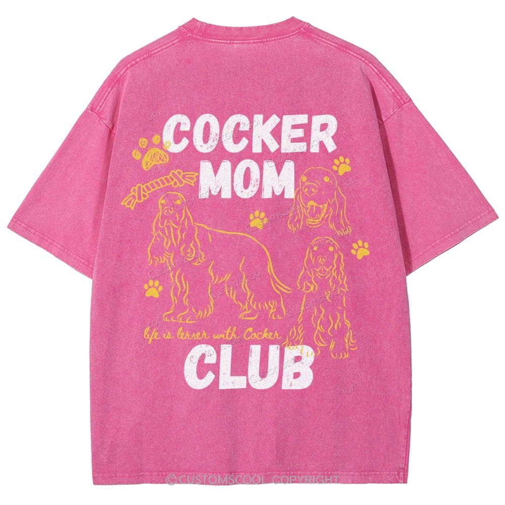 Cocker Mom Club Unisex Fit Washed T-Shirt