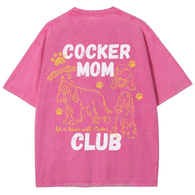 Cocker Mom Club Unisex Fit Washed T-Shirt