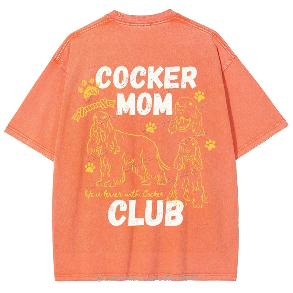 Cocker Mom Club Unisex Fit Washed T-Shirt