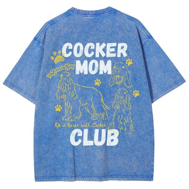 Cocker Mom Club Unisex Fit Washed T-Shirt