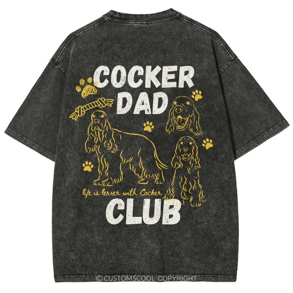 Cocker Dad Club Unisex Fit Washed T-Shirt