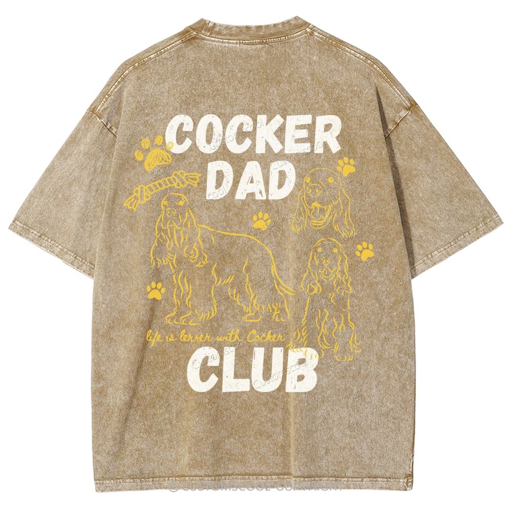 Cocker Dad Club Unisex Fit Washed T-Shirt