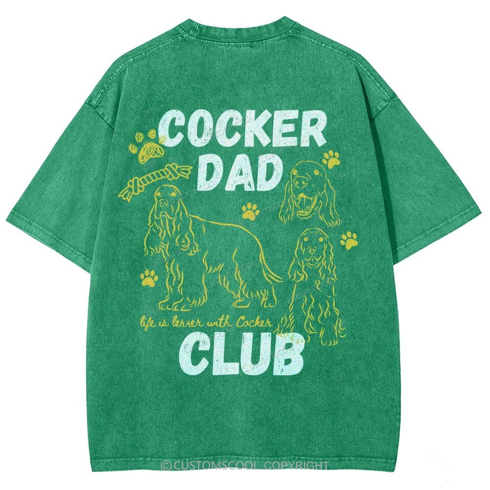 Cocker Dad Club Unisex Fit Washed T-Shirt