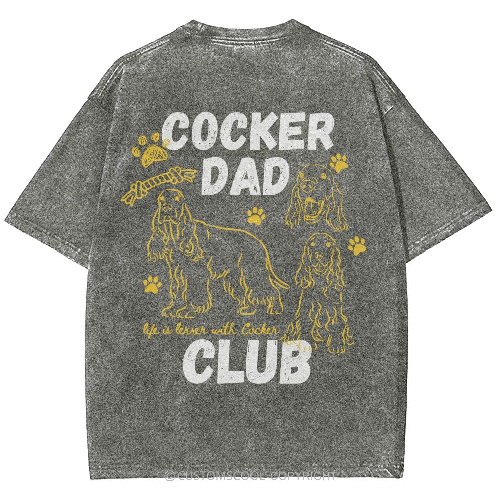 Cocker Dad Club Unisex Fit Washed T-Shirt