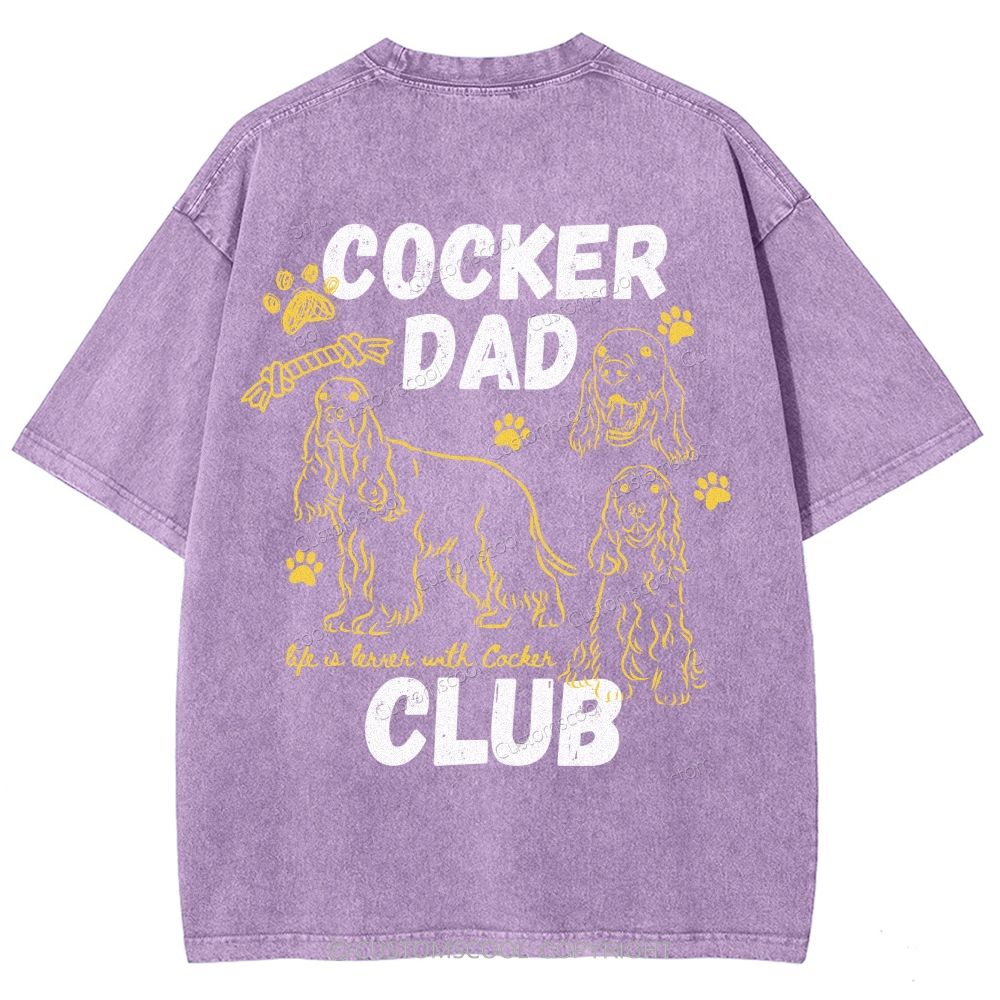 Cocker Dad Club Unisex Fit Washed T-Shirt