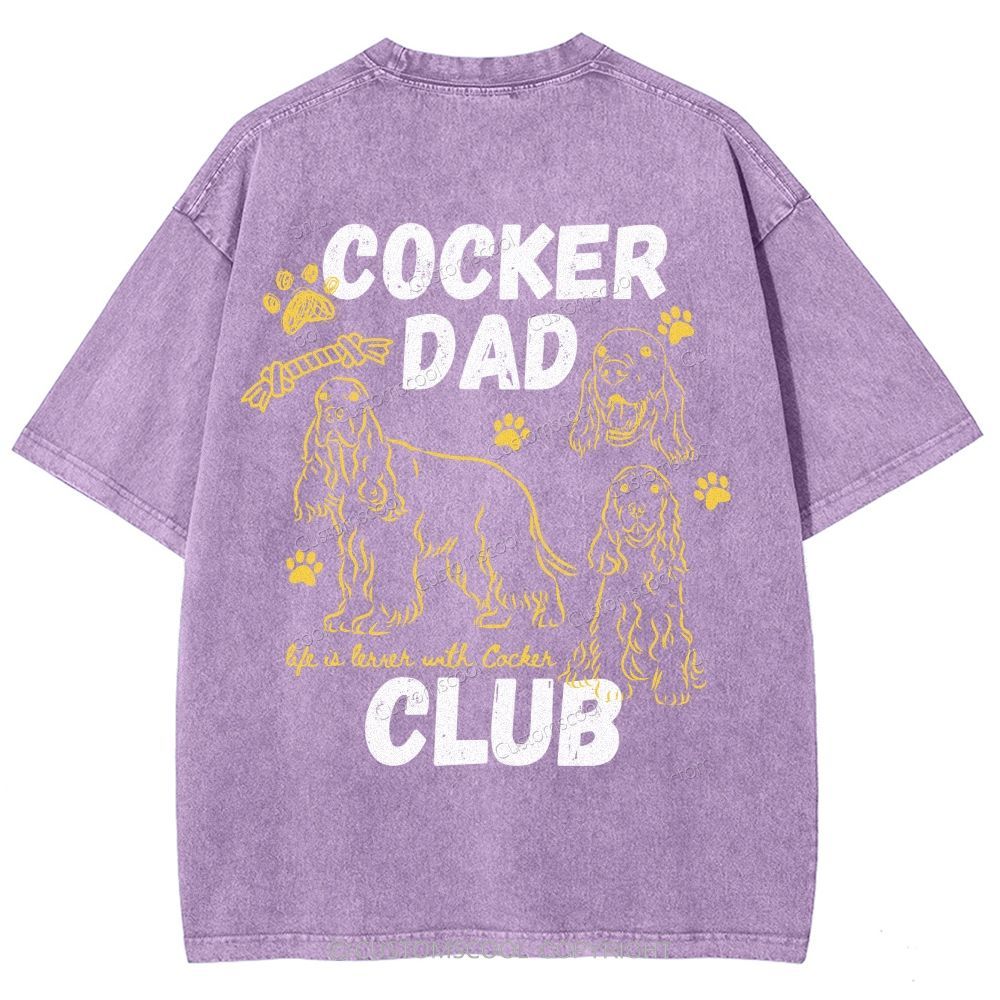 Cocker Dad Club Unisex Fit Washed T-Shirt