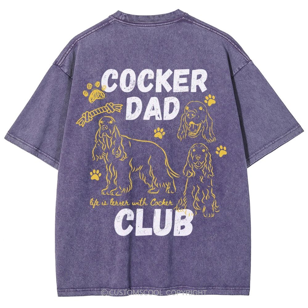 Cocker Dad Club Unisex Fit Washed T-Shirt