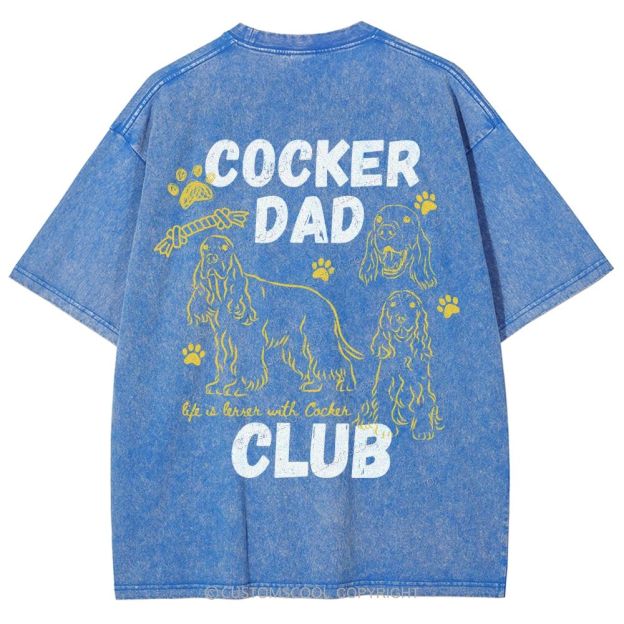 Cocker Dad Club Unisex Fit Washed T-Shirt