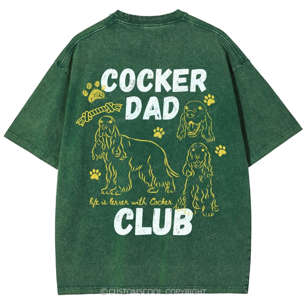 Cocker Dad Club Unisex Fit Washed T-Shirt