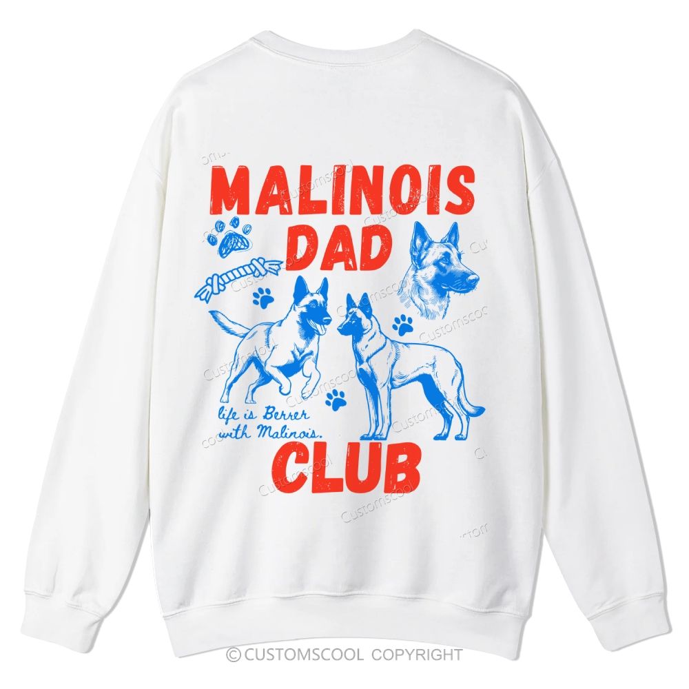 Malinois Dad Club Casual Crewneck Sweatshirt