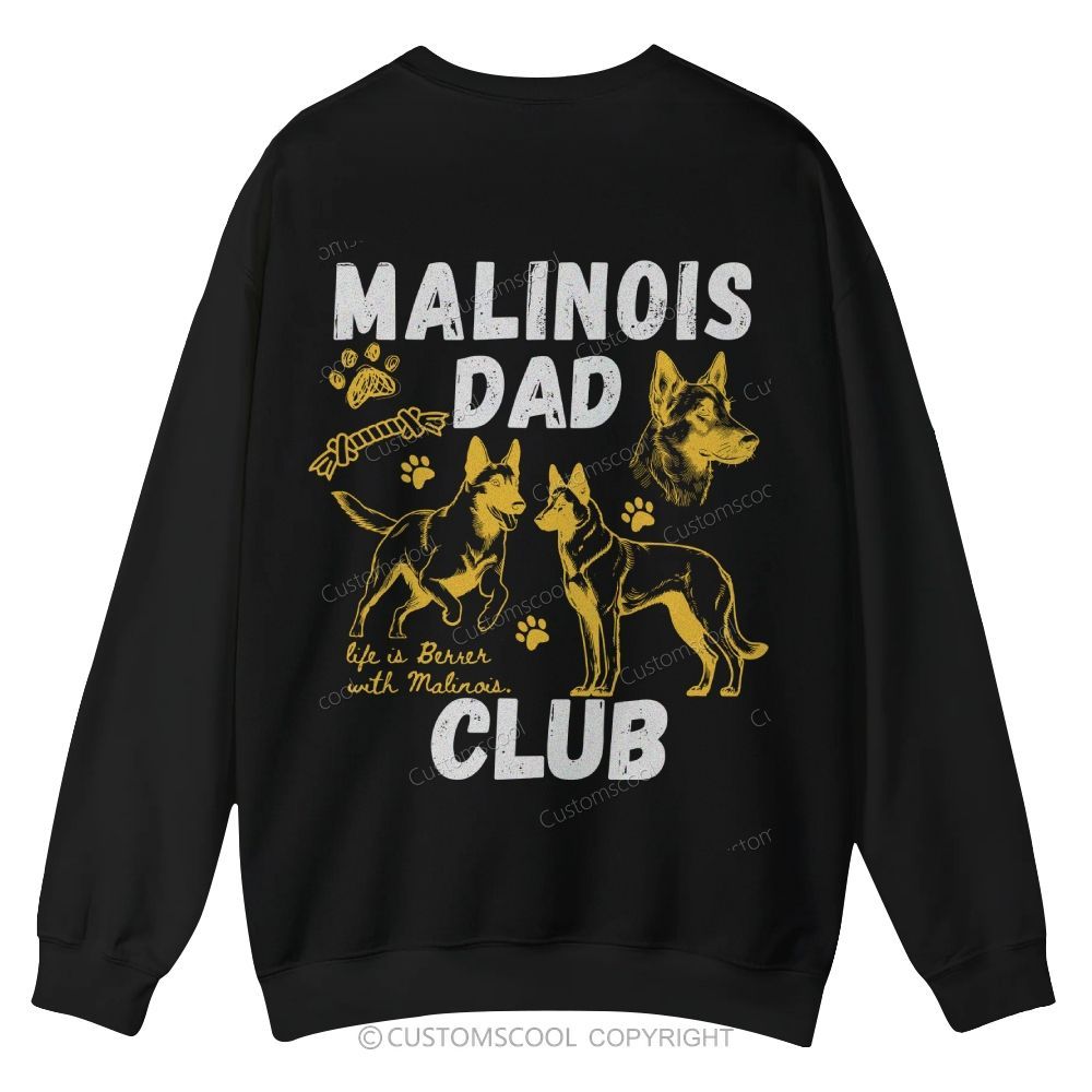Malinois Dad Club Casual Crewneck Sweatshirt