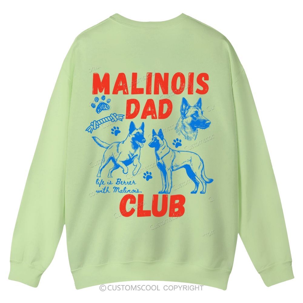 Malinois Dad Club Casual Crewneck Sweatshirt